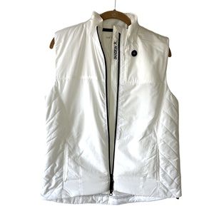 Danskin White Puffer Vest Zip up with pockets Size M